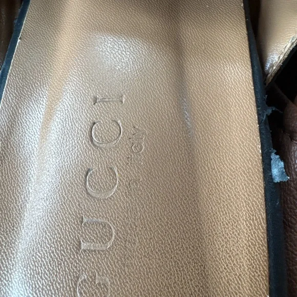 Gucci Horsebit Croc Embossed Leather Loafer Mule – Black – Size 45 - Picture 5 of 8